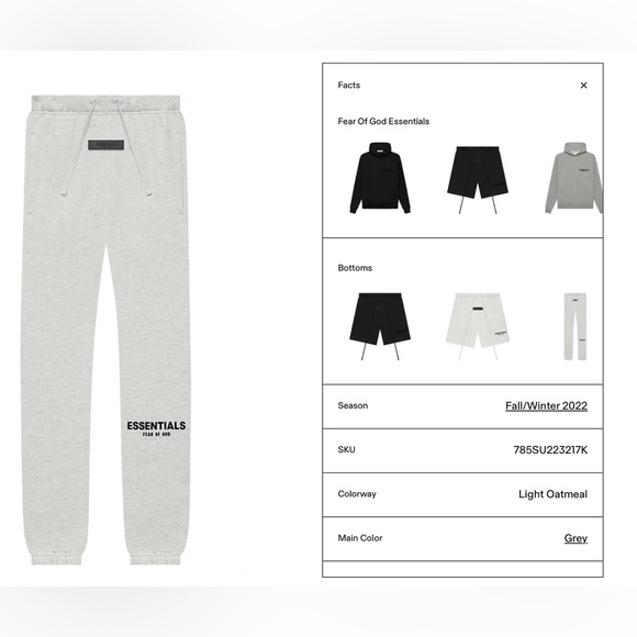 FEAR OF GOD ESSENTIALS KIDS SWEATPANTS - Picture 3 of 5